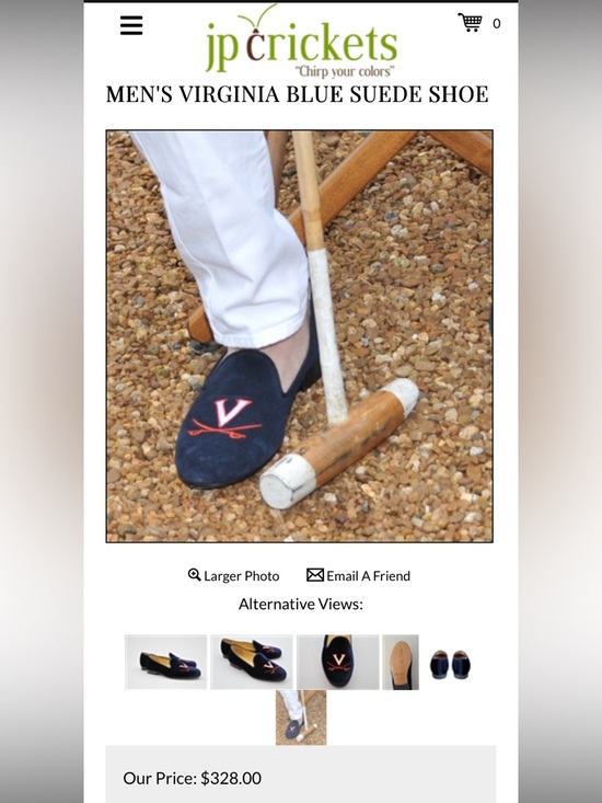 JP Crickets || University of Virginia UVA‎ Suede Embroidered Smoking Loafers 8 main image 4